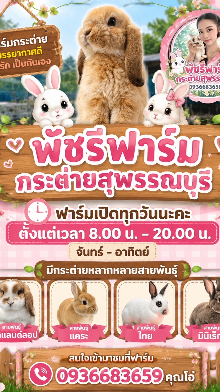 พัชรีฟาร์มกระต่ายสุพรรณบุรี(โอ๋)🐇🐹