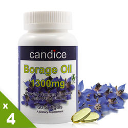 ◎美國Esmond Natural專業製造|◎低溫冷壓榨提煉、有效成份佳|◎每顆含高單位GLA 300毫克商品名稱:【Candice】康迪斯天然琉璃苣油膠囊(60顆*4瓶)-網品牌:candice康迪