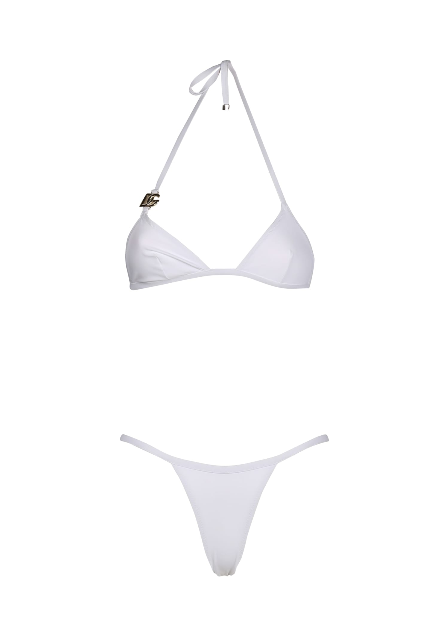 Dolce & Gabbana Triangle Bikini With Dg Logo