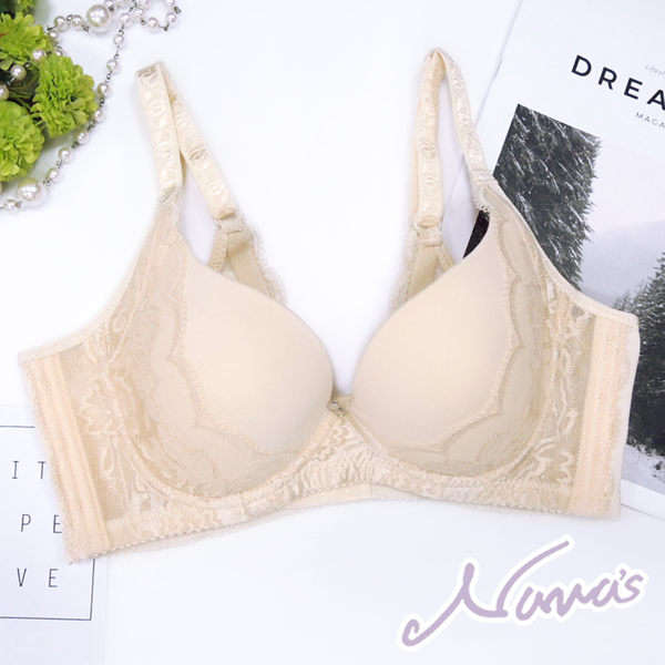 【露娜斯】相意柔情。高脅邊超包覆機能內衣【膚】台灣製U1395-1