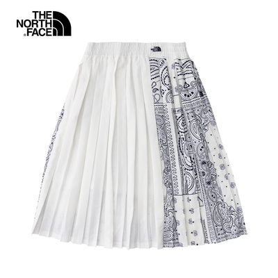 The North Face北面UE女款白色變形蟲印花時尚百褶裙｜7QRPFN4