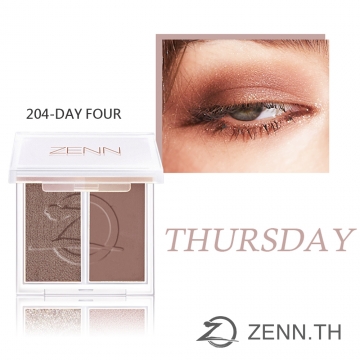 粉質細緻親膚，輕鬆暈染不結塊型色兼具，磨砂簡約質感，小巧好攜帶通過嚴酷的防水測試，沖水也不擔心暈染脫妝From Day 1 to Day 6，交給ZENN為你搭配的每日必勝眼妝。省去搭配與選擇的困擾，