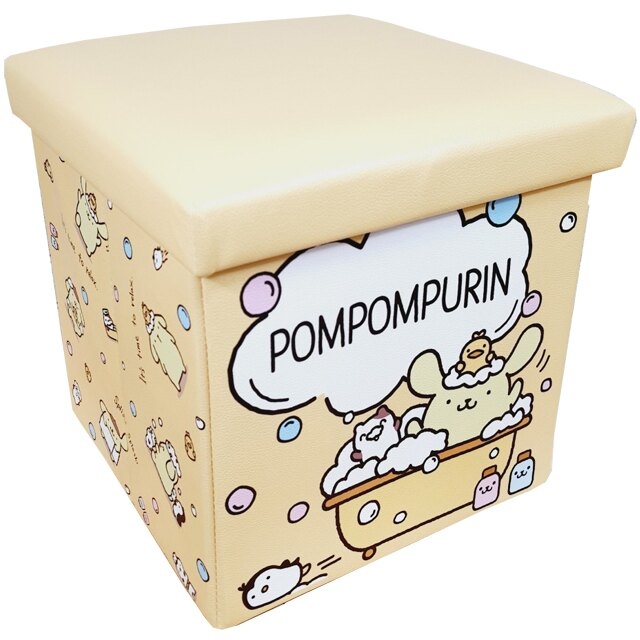 小禮堂 布丁狗 皮質折疊收納箱 (黃洗澡款)