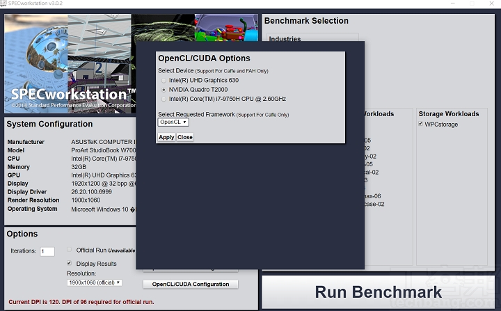 利用 SPECworkstation 測試下，選定 NVIDIA Quadro T2000。