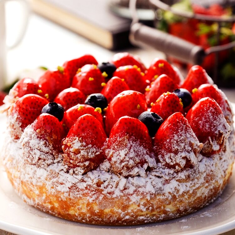 6吋草莓乳酪派▲~嚴選紐西蘭頂級乳酪▲產地直送新鮮大湖草莓▲多層次口感▲天然醇厚