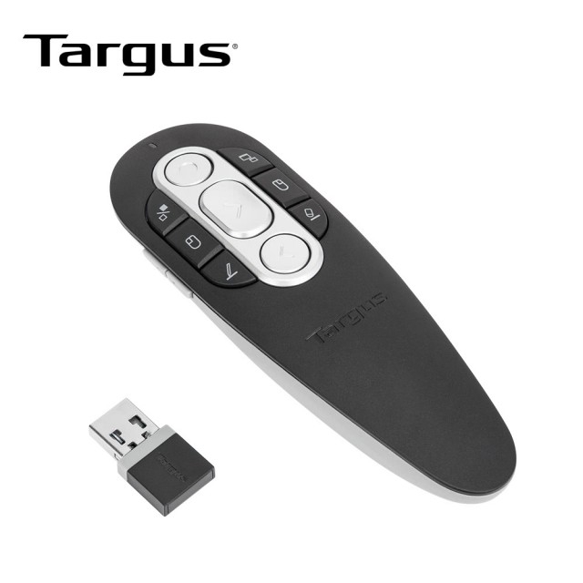 隨插即用，不用安裝趨動程式品名 / 規格：【Targus】虛擬雷射簡報器(AMP38)具備虛擬雷射筆功能藍牙/無線雙模連接可收納式接收器電源供應：AAA 4號電池連接介面：有2.4GHz無線傳輸商品檢