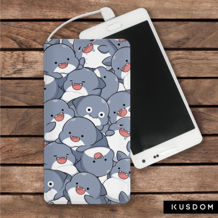 正版授權皮紋行動電源 10000mah 大容量 | 胖鯊魚鯊西米 line熱門貼圖