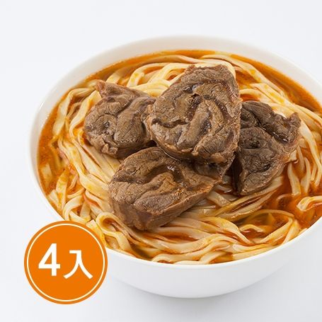 【紅龍】紅燒牛肉麵 (牛肉湯600g*4包; 麵220g*4包)