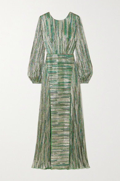 彩色弹力针织面料 - 背面配有半开式隐形拉链 - 100% 涤纶 - 手洗 - 迪斯科年代的华丽廓形，是 ROTATE Birger Christensen 取之不竭的灵感源泉。这款 