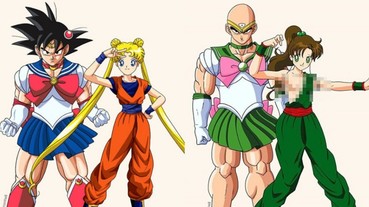 性感到噴鼻血！畫師讓七龍珠 X 美少女戰士互換戰袍 網友驚：綠衣木野真琴根本露胸了！