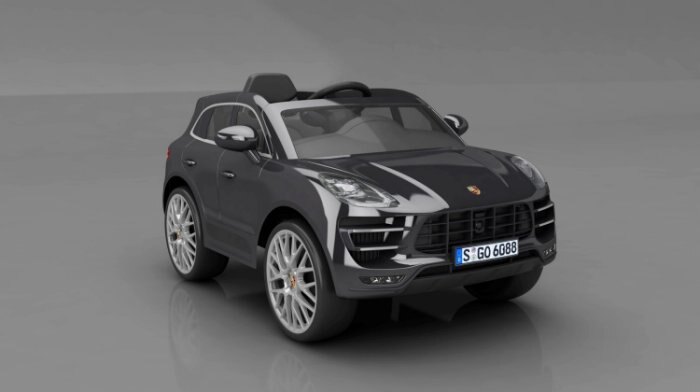 保時捷Porsche Macan turbo雙驅兒童電動車 黑色【六甲媽咪】