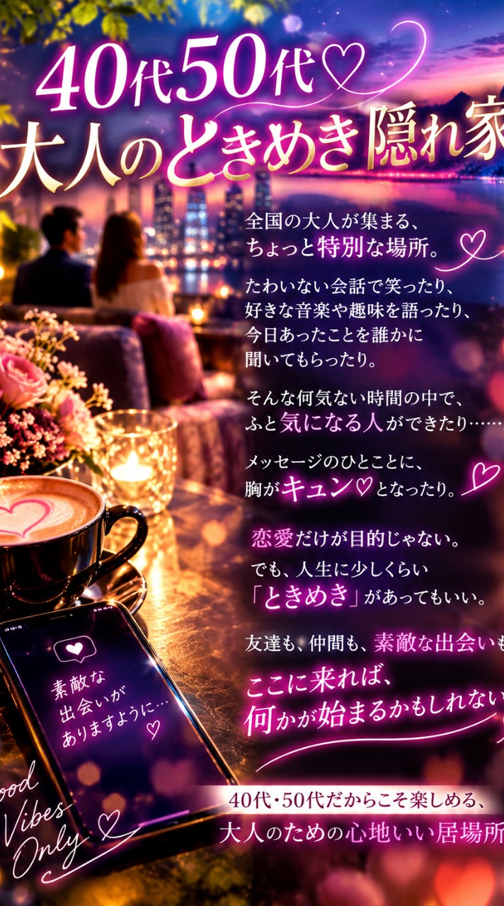 40代50代大人のときめき隠れ家　雑談ライブトーク