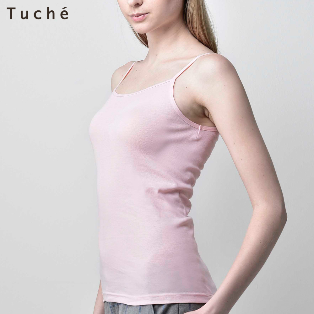 【Tuche COSME INTIMATE】 天然美容成分，女性內衣的美觀。 可全年穿著100％全身棉質材質吊帶背心是一款與衣櫥兼容的簡約款式。因為背部設計略高，所以夏天吸汗，冬天活動，因為冬天背部溫