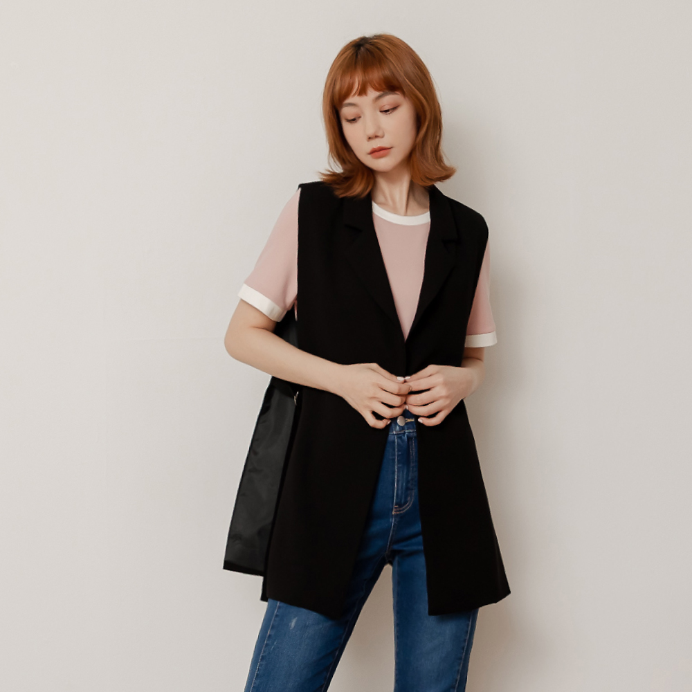 niceioi 質感開衩袢帶西裝背心
