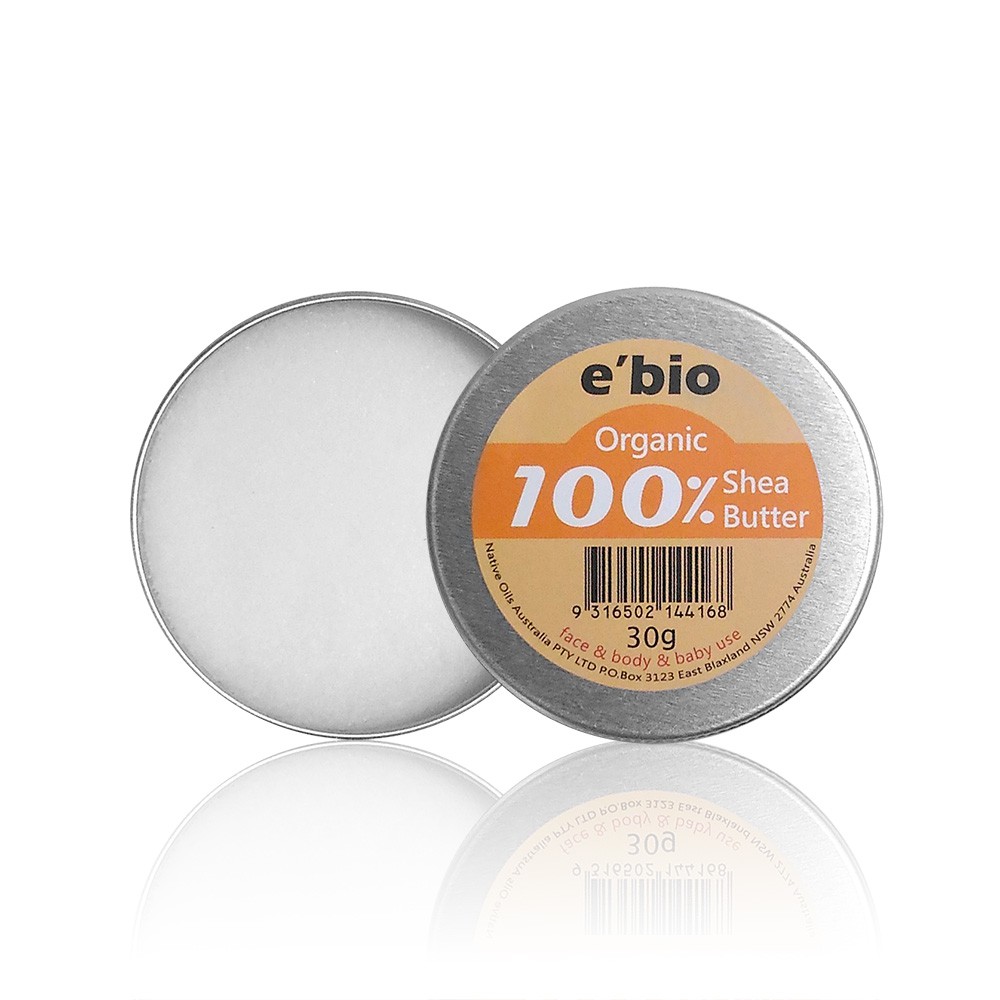e'bio #伊比歐100% Shea Butter Organic有機乳油木果油護手霜-無香味 (30g/100g)乳木果油是由非洲特有植物乳油木(Vitellaria paradoxa) 之堅果所