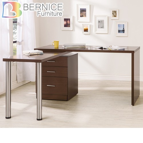 Bernice-凱希4.9尺多功能旋轉桌/工作桌/辦公桌(胡桃色)