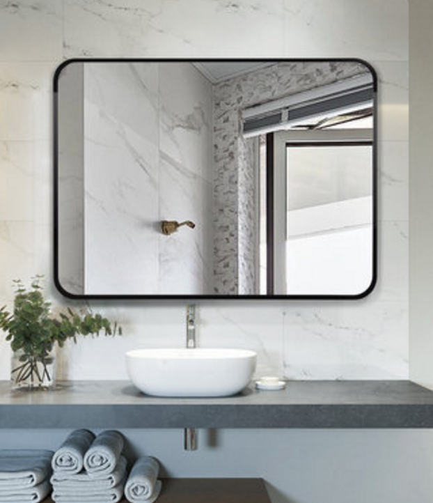 方鏡 鏡子 浴室鏡 75*100cm 北歐方形玄關裝飾鏡 美式浴室鏡歐式衛生間壁掛鏡臥室梳妝鏡化妝鏡