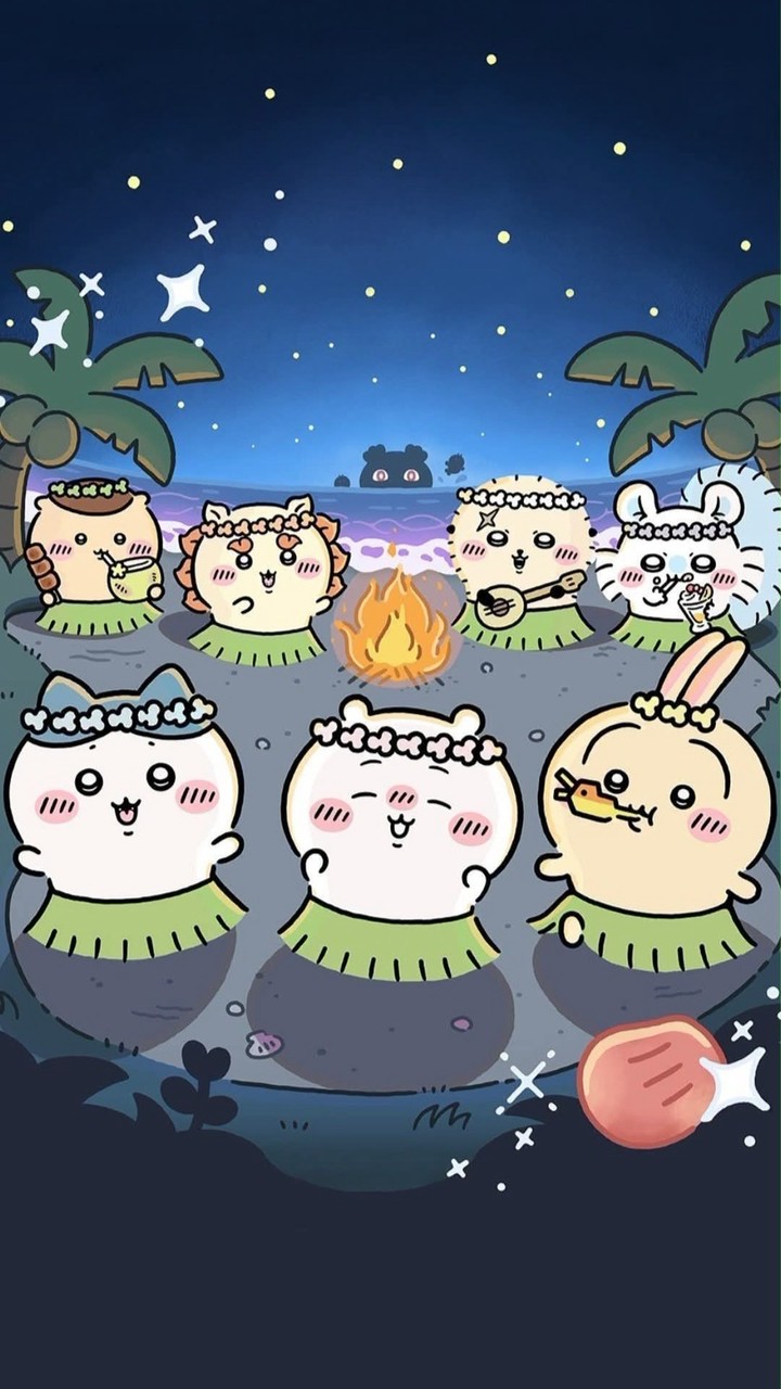 吉伊卡哇與自嘲熊分享聯萌(*ˇωˇ*人)