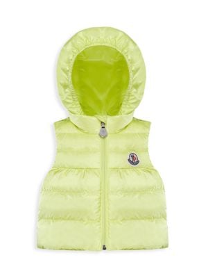 Fitted with goose down fill, this hooded vest is a sleek and cozy choice for your little one.; Attac