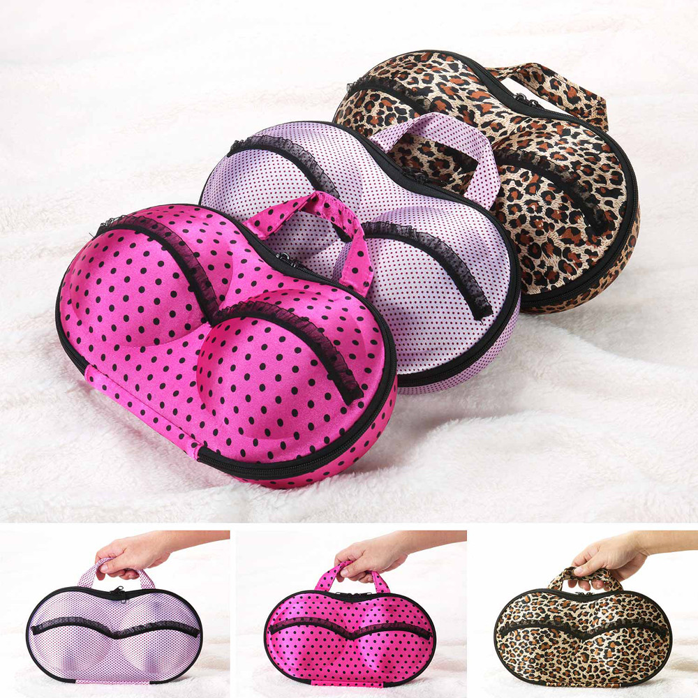 定型內衣收納盒 日系粉彩甜心硬殼定型防壓小物收納盒-拉鍊式