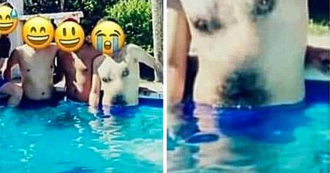 Memakai baju berwajah anjing atau...?