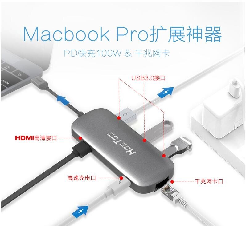 HooToo 6合1集線器 HT-UC001/UC007 MacBook Type-C Hub
