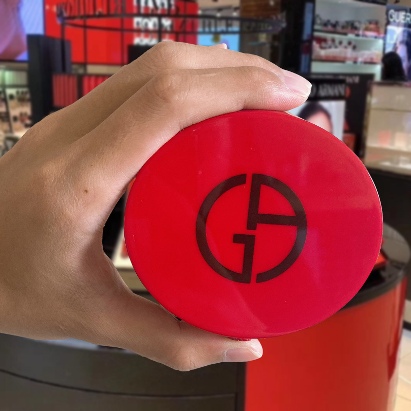 Armani/阿瑪尼紅色氣墊bb霜櫻花水感遮瑕保濕持久控油粉底液正品