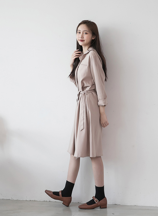 D+AF方頭低跟瑪莉珍鞋 跟鞋穿搭 女