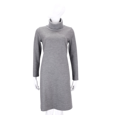 FABIANA FILIPPI 灰色高領羊毛洋裝(98%MERINO WOOL)