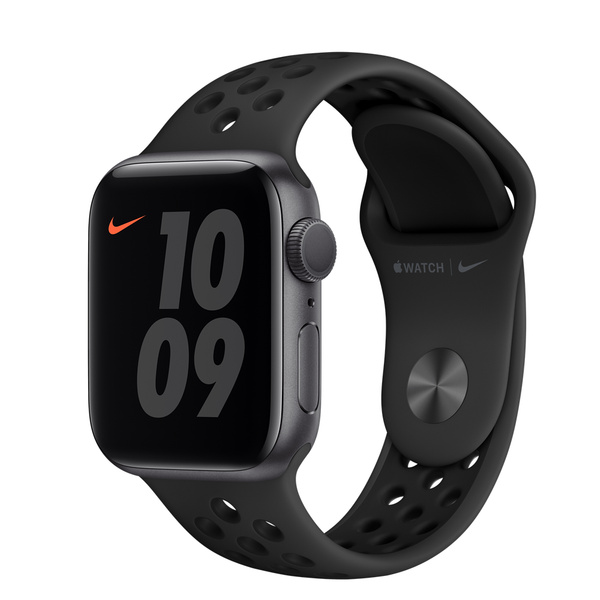 Apple Watch Nike Series 6 (GPS)；40 公釐太空灰色鋁金屬錶殼；Anthracite 配黑色 運動型錶帶 - 標準