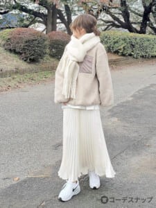 着回し力ハンパない 白スカート の冬 春コーデ