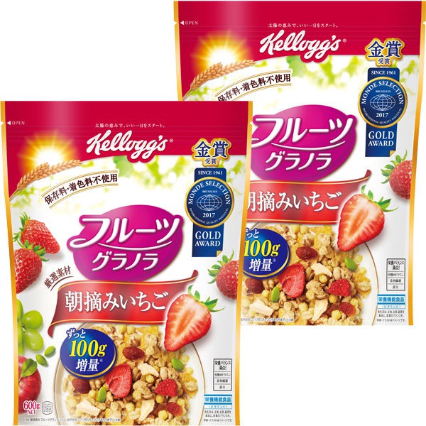 嚴選高級奢華的自然原料所製成晨摘草莓、未削皮的切片蘋果、大粒無籽葡萄乾、南瓜籽…等豐富視覺與味覺的一款早餐水果燕麥還內含6種維生素（維生素B1・B2・E…等）、鐵質、食物纖維…等兼具營養均衡跟美味商品