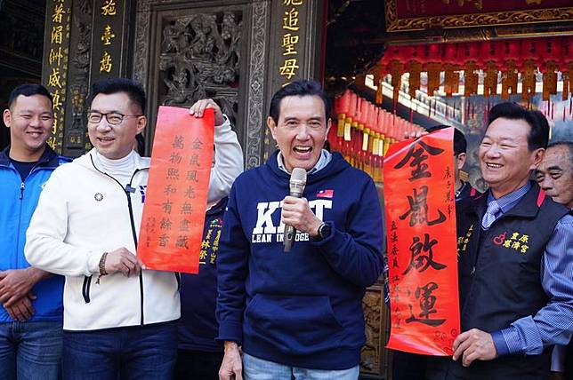 前總統馬英九（中）。（王文吉攝）