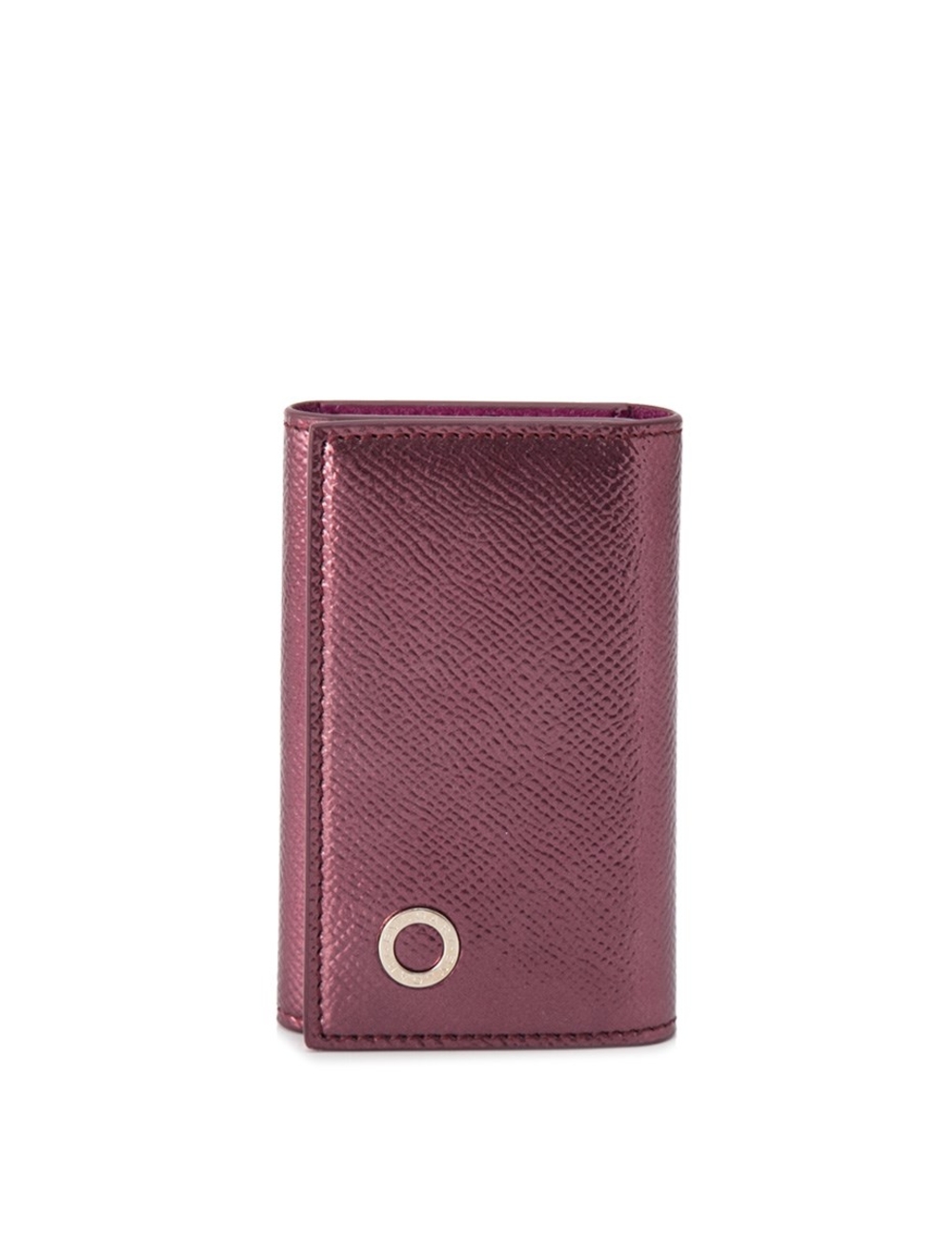 Exterior - Glossy leather - Gold tone hardware - Snap tab closure - Engraved ring hardware Interior 