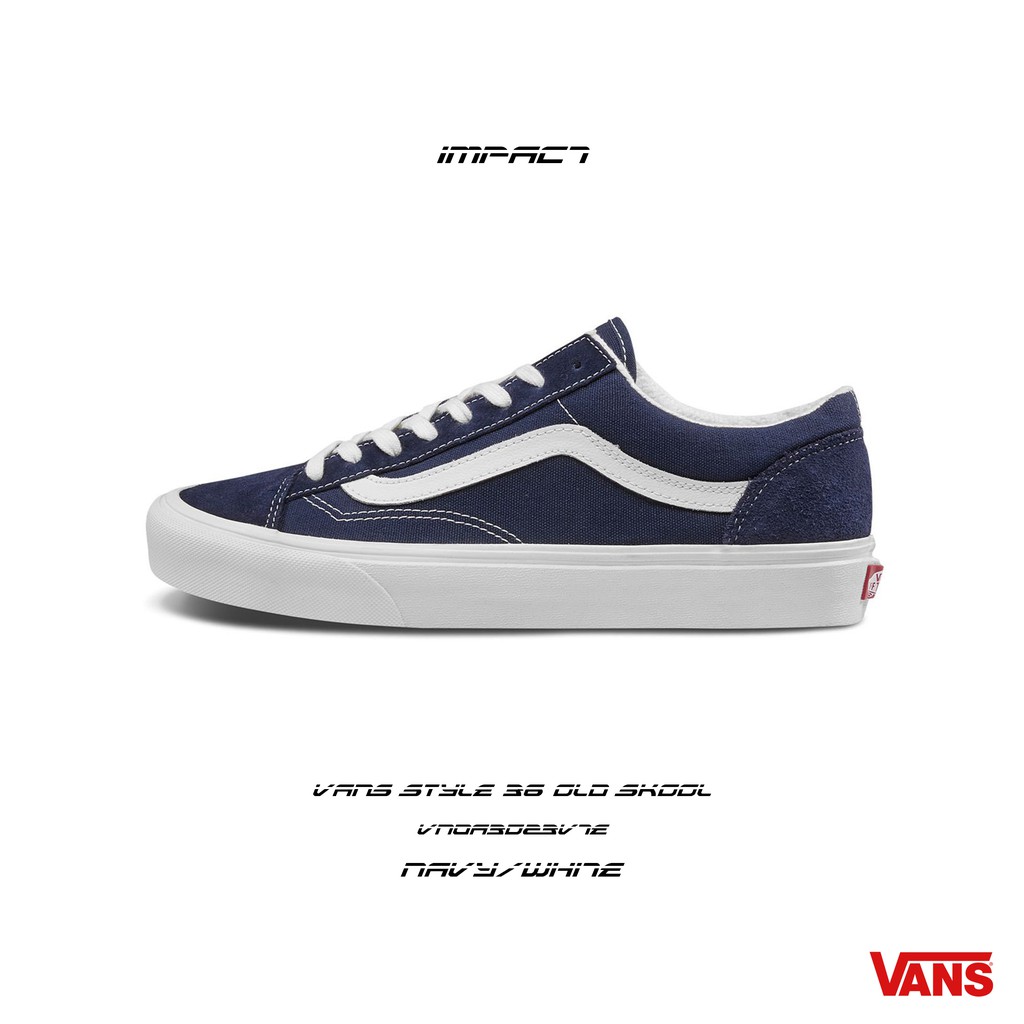 VANS Style 36 Old Skool 深藍 白 麂皮 運動 帆布 滑板鞋 VN0A3DZ3VTE IMPACT