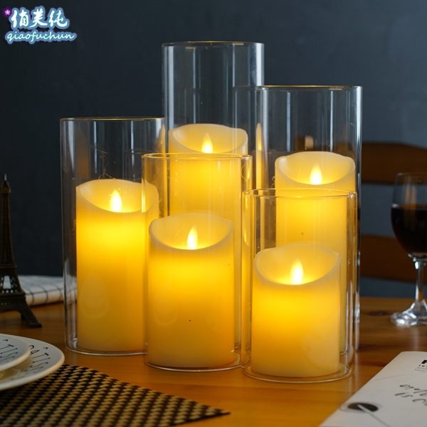 蠟燭香薰led電子仿真蠟燭燈 浪漫充電蠟燭婚禮路引擺件酒店生日店慶裝飾品