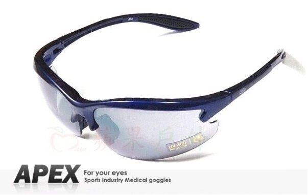 【【蘋果戶外】】APEX 610 藍 台製 polarized 抗UV400 寶麗來偏光鏡片 運動型太陽眼鏡 可加購近視鏡框 附原廠盒、擦拭布(袋)