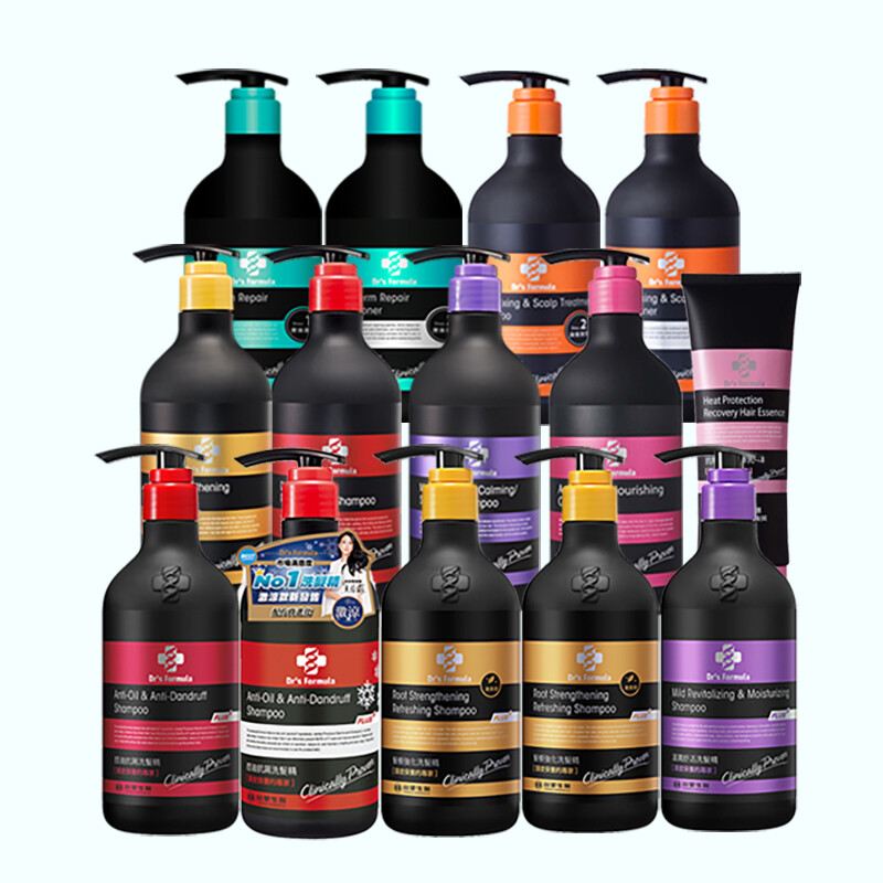 Formula恆采固色潤絲乳530g ‧頂級防護鎖色科技髮色不流失 ‧修補染後受損秀髮柔潤滑順 ‧長效保濕維持恆采光澤 《台塑生醫》Dr’s Formula燙後修護洗髮精580g ‧深層修復燙後受損 