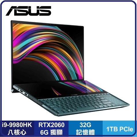 【2019.8 新品九代上架★採用4K UHD OLED 主螢幕完美結合與機身同寬 4K UHD ASUS ScreenPad Plus】