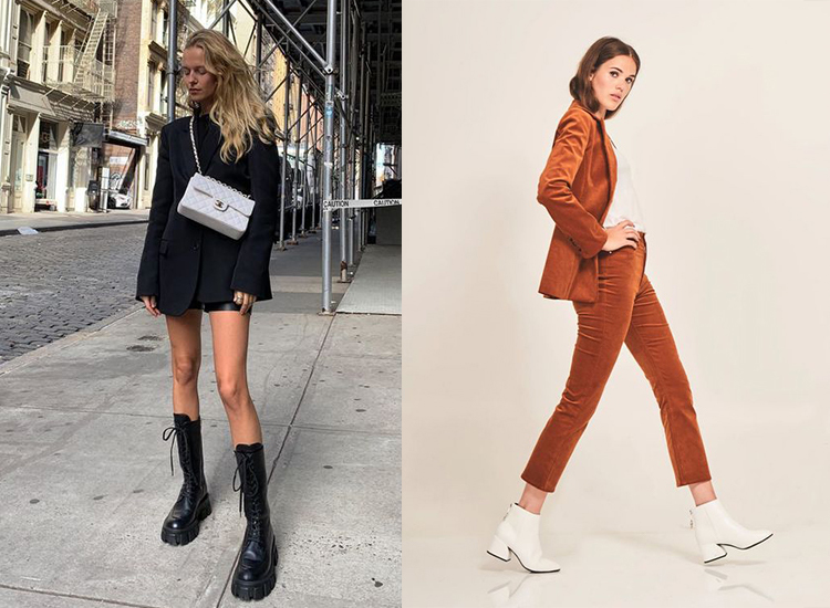 西裝穿搭 短靴穿搭 春季穿搭 短靴 馬汀靴 女鞋