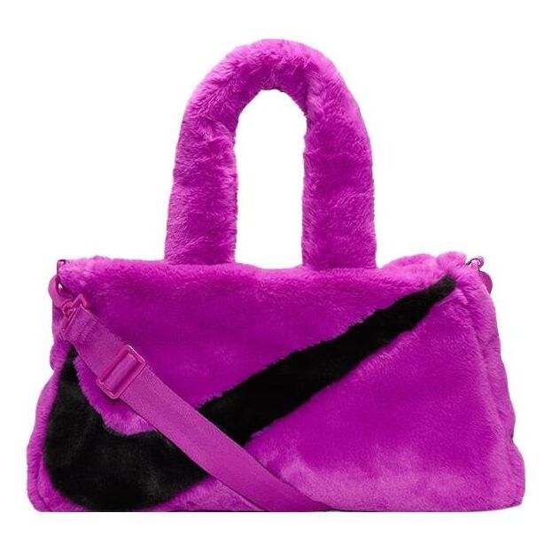 Nike NSW Faux Fur Tote Bag 'Vivid Purple Black'