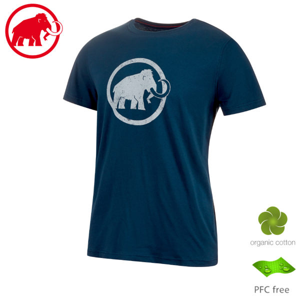 【MAMMUT 長毛象 男 Logo T-Shirt 短袖上衣《藏青》】1017-07292/t恤/休閒衫/運動上衣/有機棉