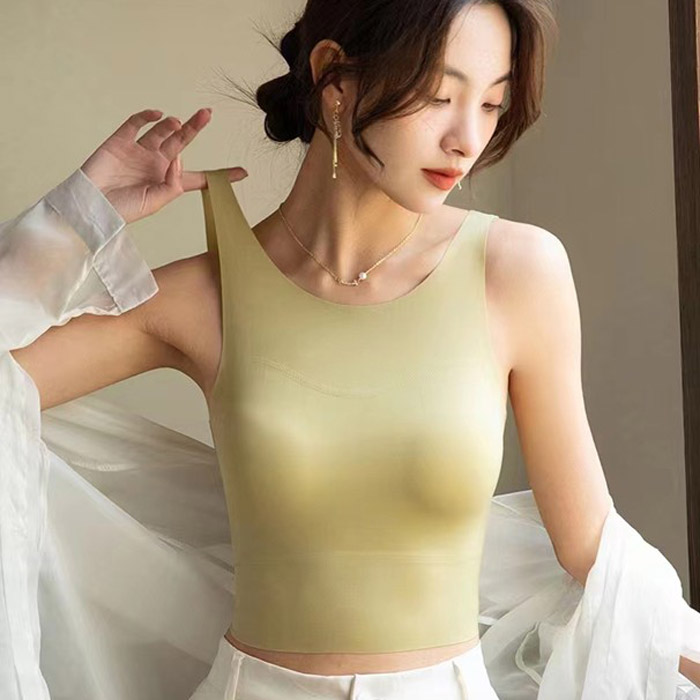 寬肩短版無痕背心(多色任選)