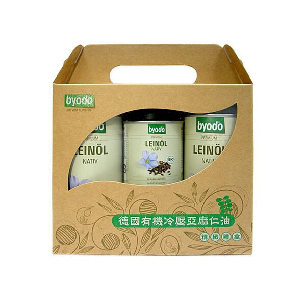 德國Byodo 冷壓初榨亞麻仁油禮盒(250ml*2送1/3瓶組)