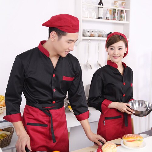 灰色上衣M2016年秋冬新酒店男女裝廚師服長袖 餐廳飯店餐飲蛋糕工作服大碼