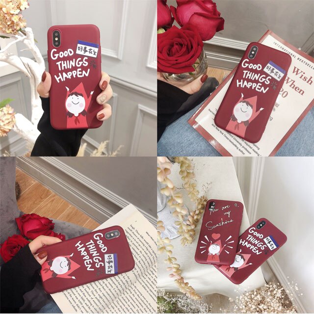 Free Shop 蘋果 iPhone X/XS/XR/XS MAX/8/7/6 可愛卡通小紅帽好事花生全包防摔手機殼【QCNM30141】