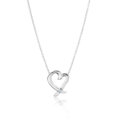 Tiffany&Co. Loving Heart 鑲鑽石925純銀項鍊