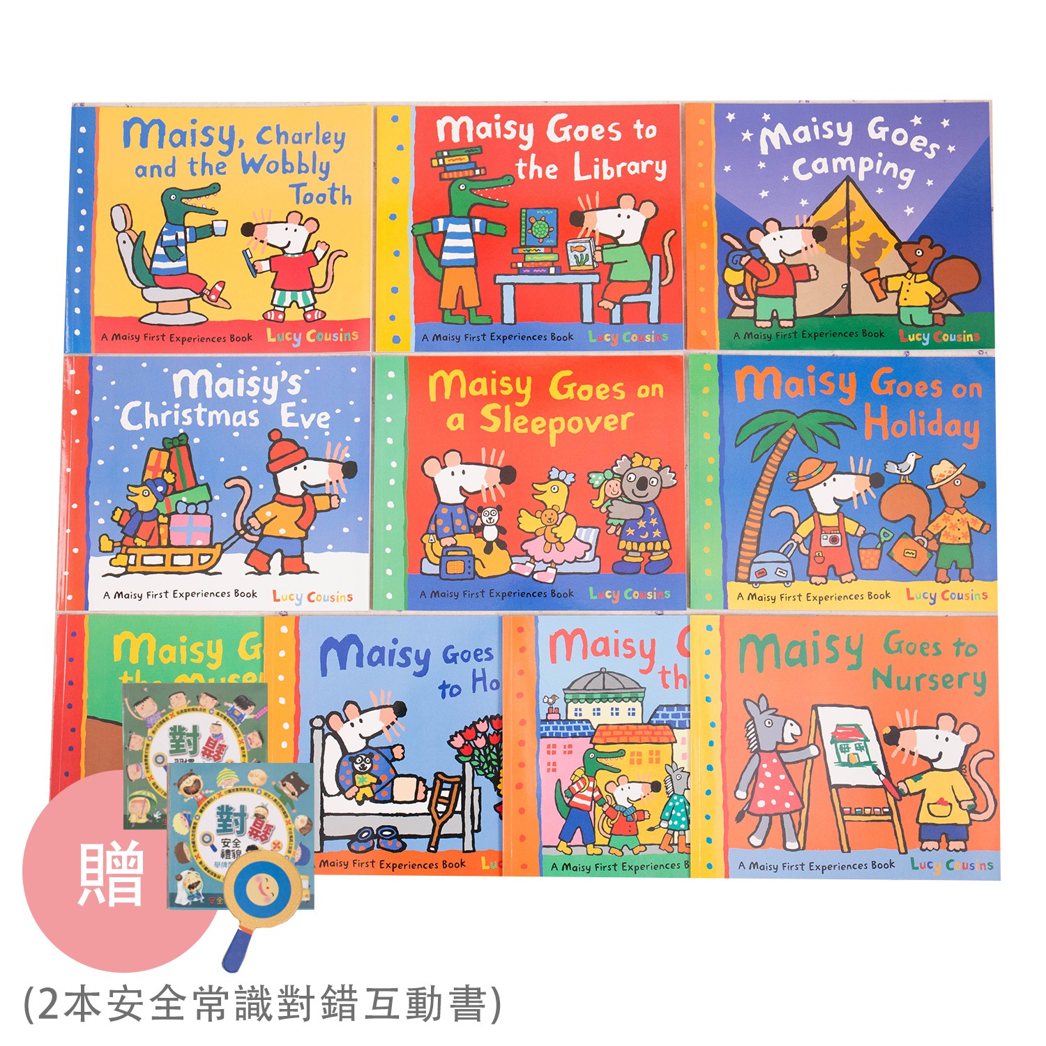 來自英國的明星卡通！全球發行超過30種語言，熱賣超過3000萬冊小鼠波波露營、去醫院、參觀博物館等生活化主題，孩子讀了超有共鳴再送超實用安全常識互動書！;來自英國的 Maisy 小鼠波波 ，是英國作家