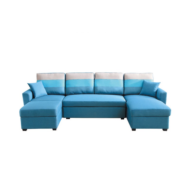 【YC319-9】 H30#藍色大L布沙發床組 W310×D165×H90cm $24,210 【商品材質】＊可拆活動式扶手 ＊全可拆洗 ＊沙發扶手左右通用【是否需要組裝】簡易DIY◎對於忙碌的現代來