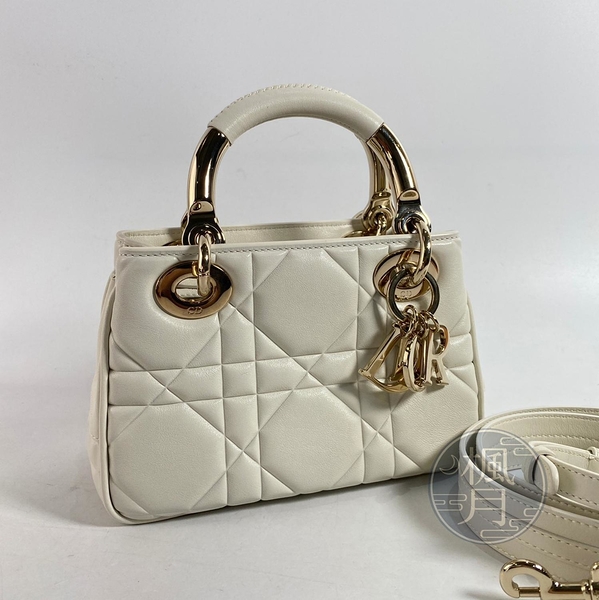 BRAND楓月 Christian Dior 迪奧 白 95.22 MINI 黛妃包 兩用包 手提包 肩背包 斜背包